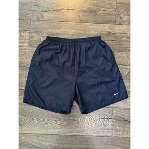 Vintage Nike Shorts Mens Large Blue Logo Nylon Silver Label Drawstring Y2K 7"